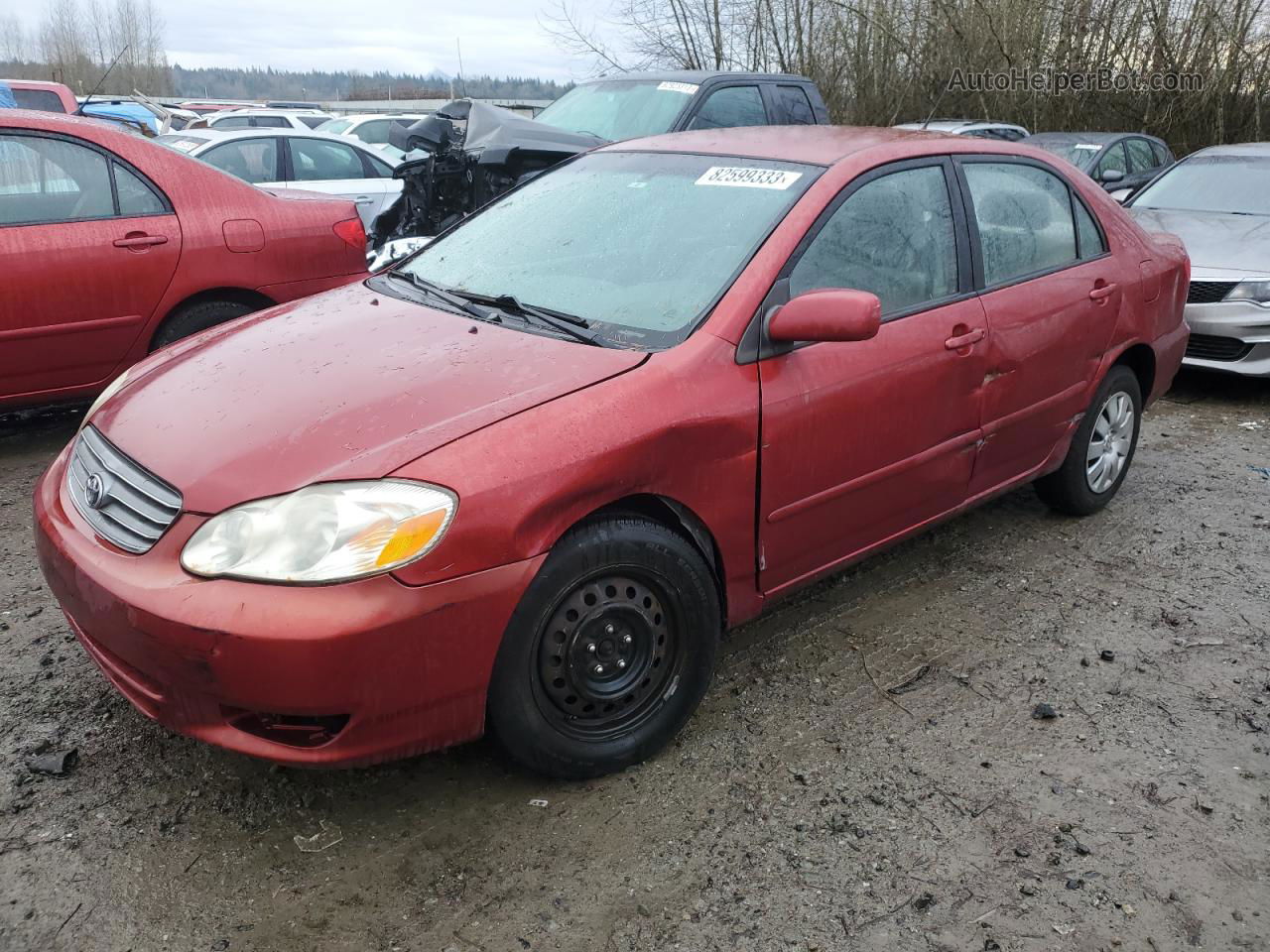 2004 Toyota Corolla Ce Red vin: 1NXBR38E64Z305822