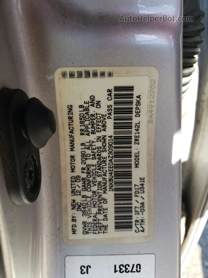 2010 Toyota Corolla Base Silver vin: 1NXBU4EE0AZ309014