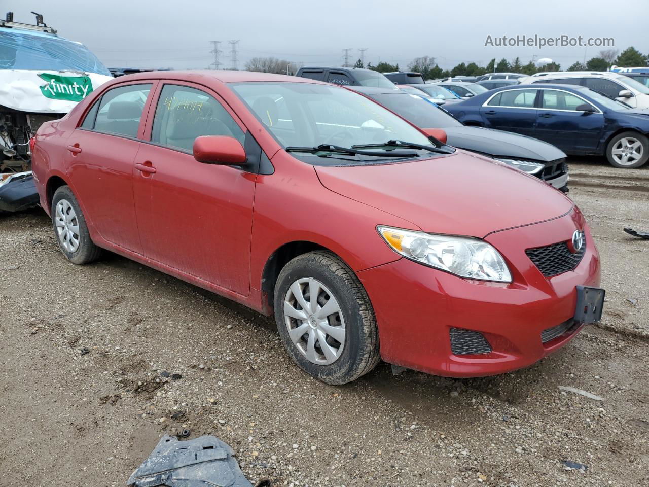 2010 Toyota Corolla Base Red vin: 1NXBU4EE4AZ268693