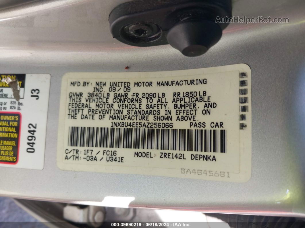 2010 Toyota Corolla Xle Silver vin: 1NXBU4EE5AZ256066