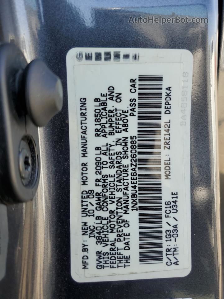 2010 Toyota Corolla Base Черный vin: 1NXBU4EE6AZ260885