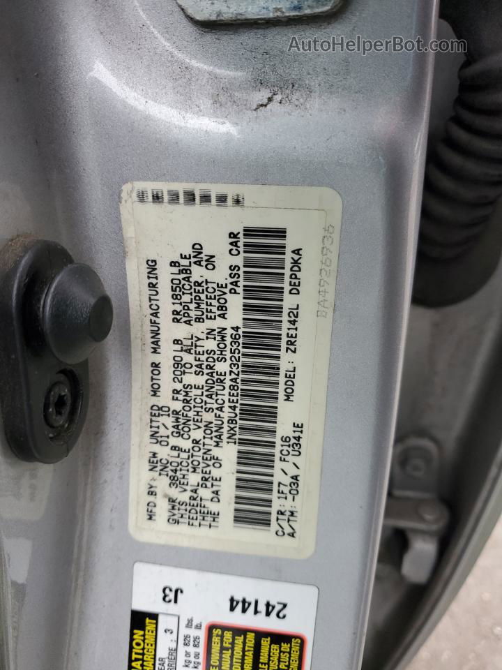 2010 Toyota Corolla Base Серебряный vin: 1NXBU4EE8AZ325364