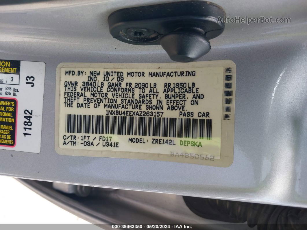 2010 Toyota Corolla S Gray vin: 1NXBU4EEXAZ263157