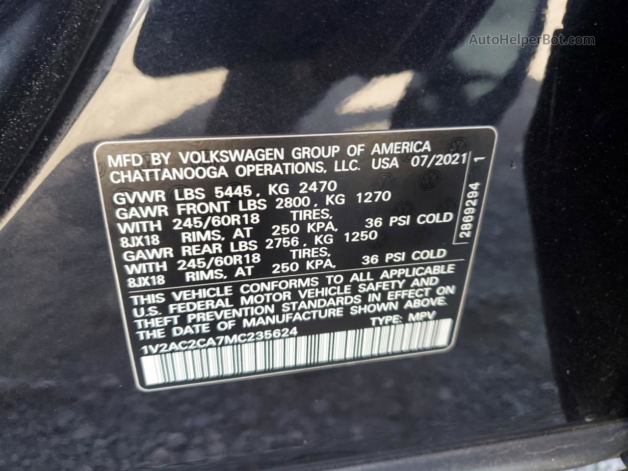 2021 Volkswagen Atlas Cross Sport S Черный vin: 1V2AC2CA7MC235624