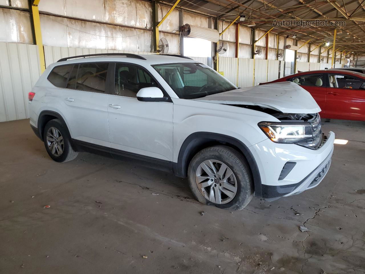 2021 Volkswagen Atlas S White vin: 1V2AP2CA0MC571992