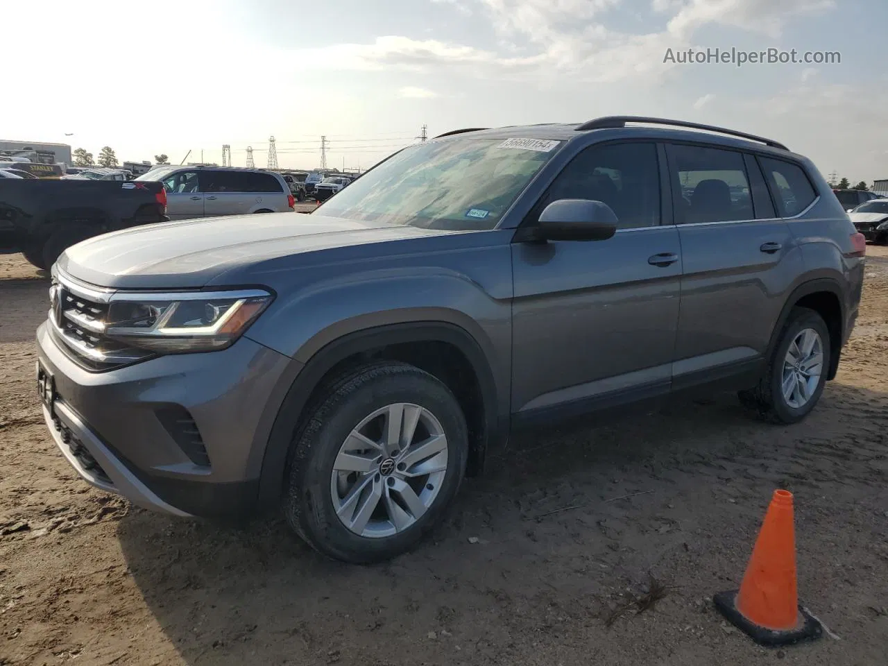 2021 Volkswagen Atlas S Серый vin: 1V2AP2CA7MC606267