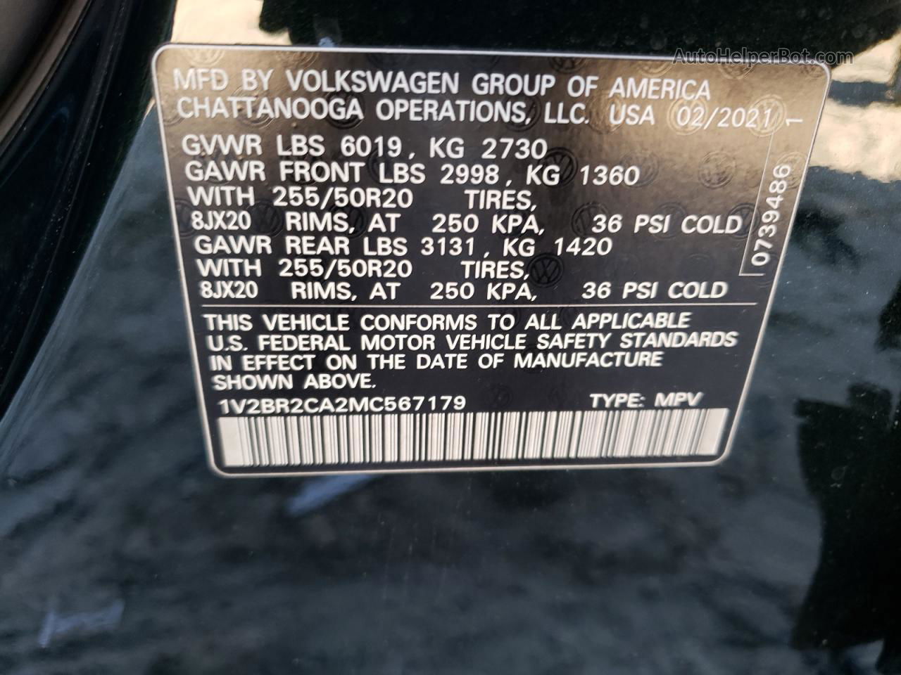 2021 Volkswagen Atlas Sel Green vin: 1V2BR2CA2MC567179