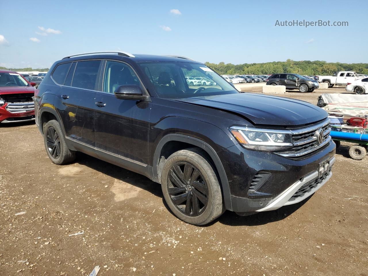 2021 Volkswagen Atlas Sel Черный vin: 1V2BR2CA4MC533616