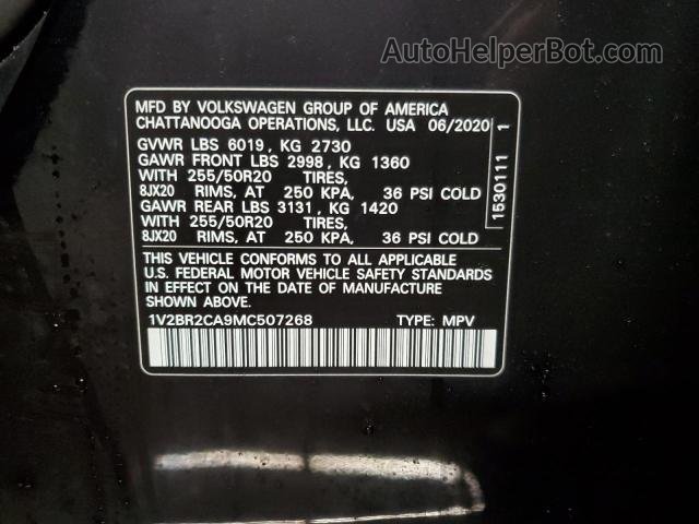 2021 Volkswagen Atlas Sel Черный vin: 1V2BR2CA9MC507268