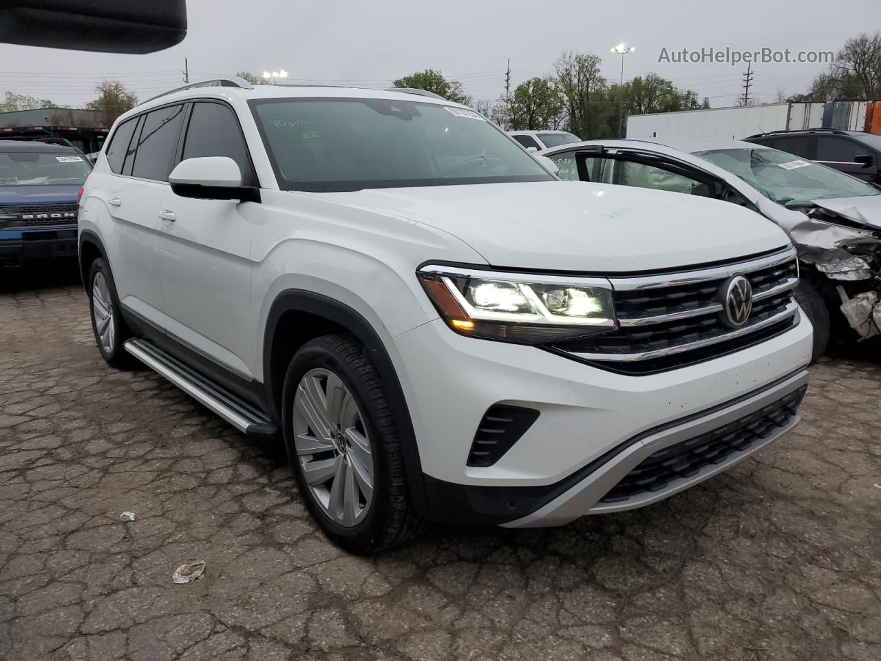 2021 Volkswagen Atlas Sel White vin: 1V2BR2CA9MC512938