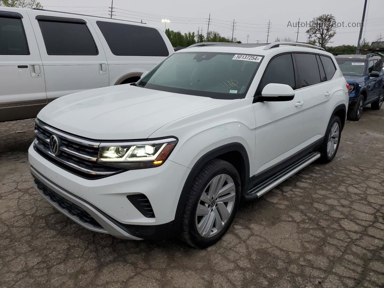 2021 Volkswagen Atlas Sel White vin: 1V2BR2CA9MC512938