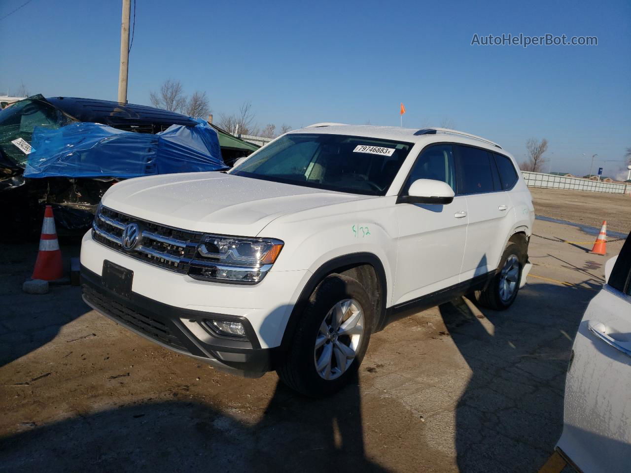 2018 Volkswagen Atlas Se White vin: 1V2CP2CA8JC596112