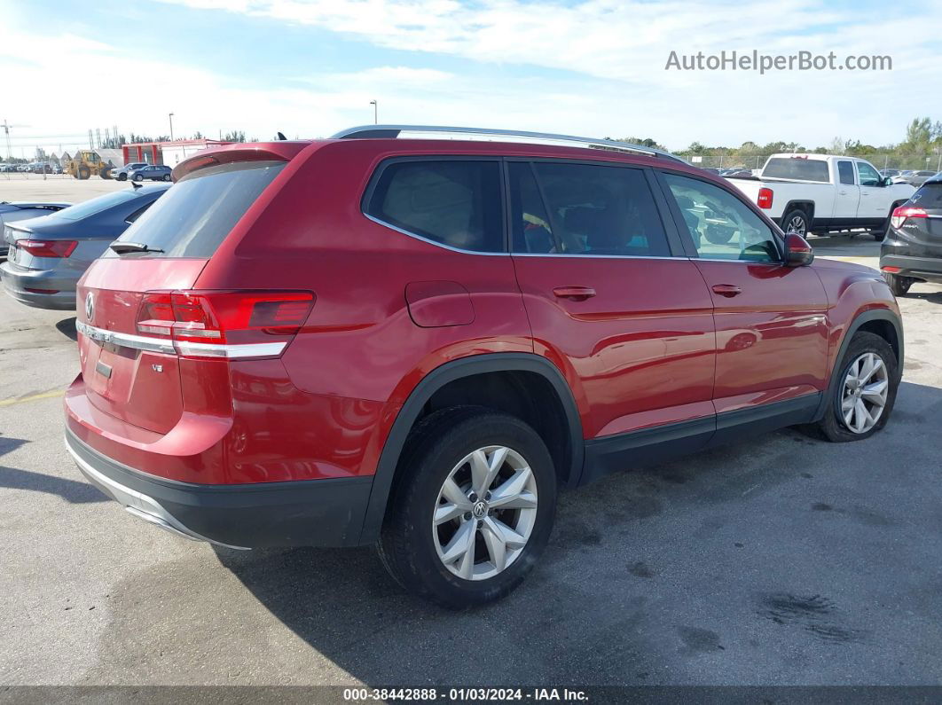 2018 Volkswagen Atlas 3.6l V6 Se Red vin: 1V2CR2CA1JC512447