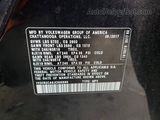 2018 Volkswagen Atlas Se Черный vin: 1V2CR2CA8JC505866