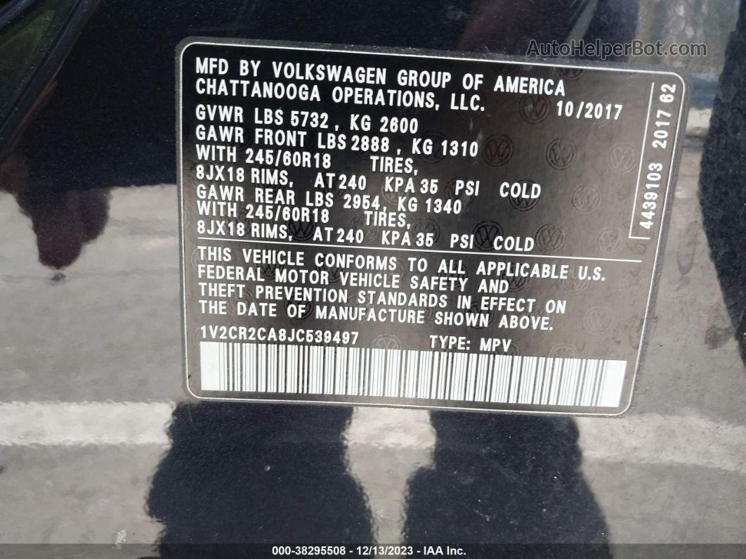 2018 Volkswagen Atlas 3.6l V6 Se Черный vin: 1V2CR2CA8JC539497