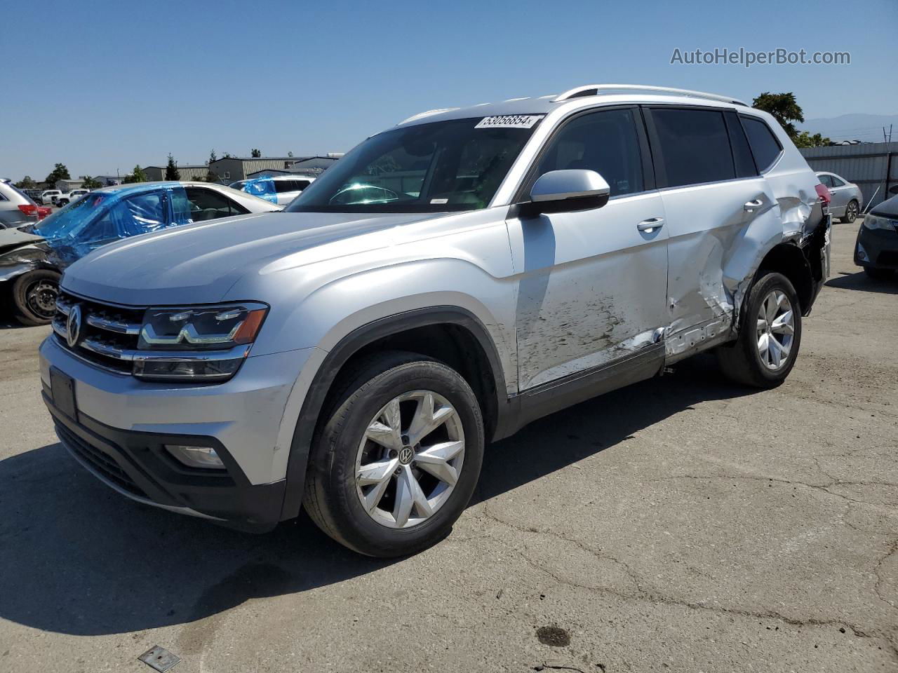 2018 Volkswagen Atlas Se Silver vin: 1V2DP2CA0JC598036