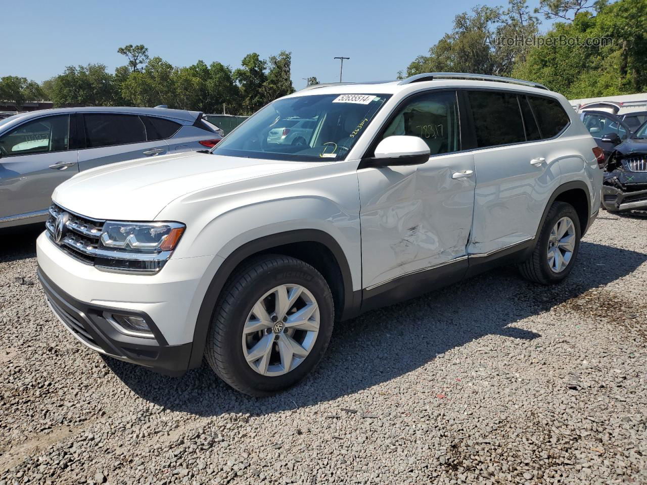 2018 Volkswagen Atlas Sel White vin: 1V2ER2CA5JC530782