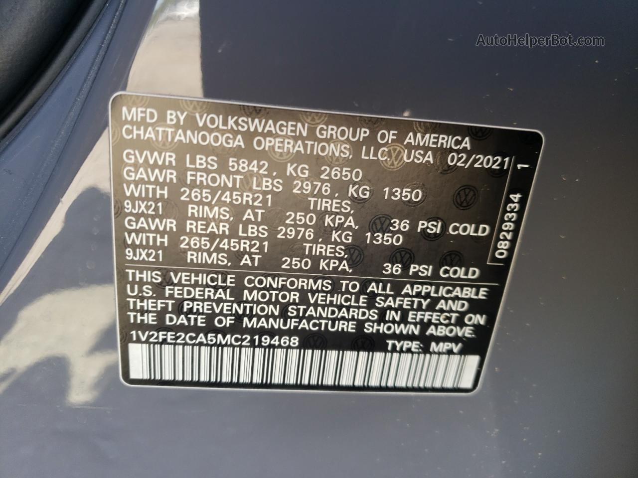2021 Volkswagen Atlas Cross Sport Sel Premium R-line Gray vin: 1V2FE2CA5MC219468