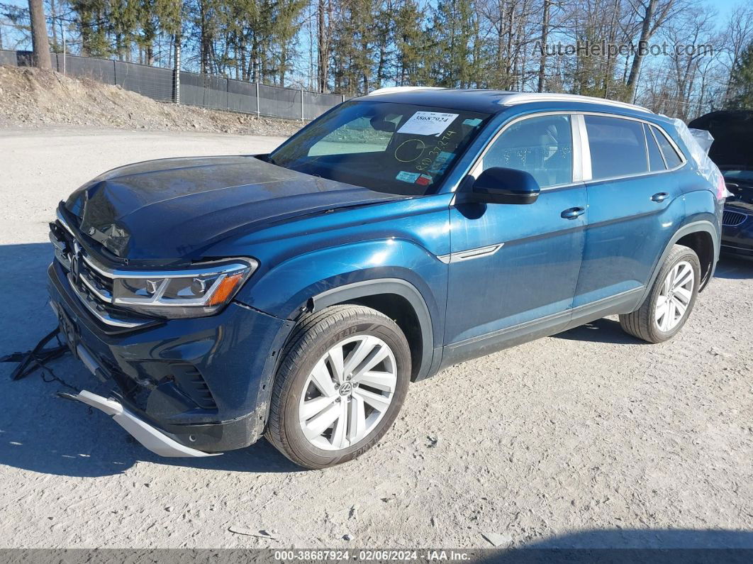 2021 Volkswagen Atlas Cross Sport 2.0t Se W/technology Dark Blue vin: 1V2HC2CA1MC210085