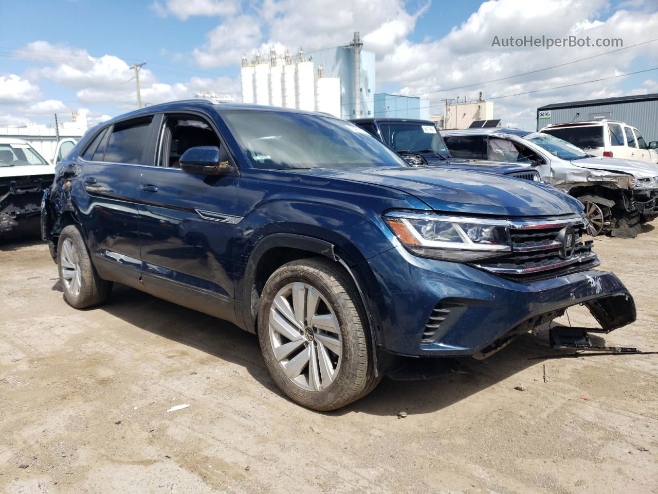 2021 Volkswagen Atlas Cross Sport Se Blue vin: 1V2HE2CAXMC204778