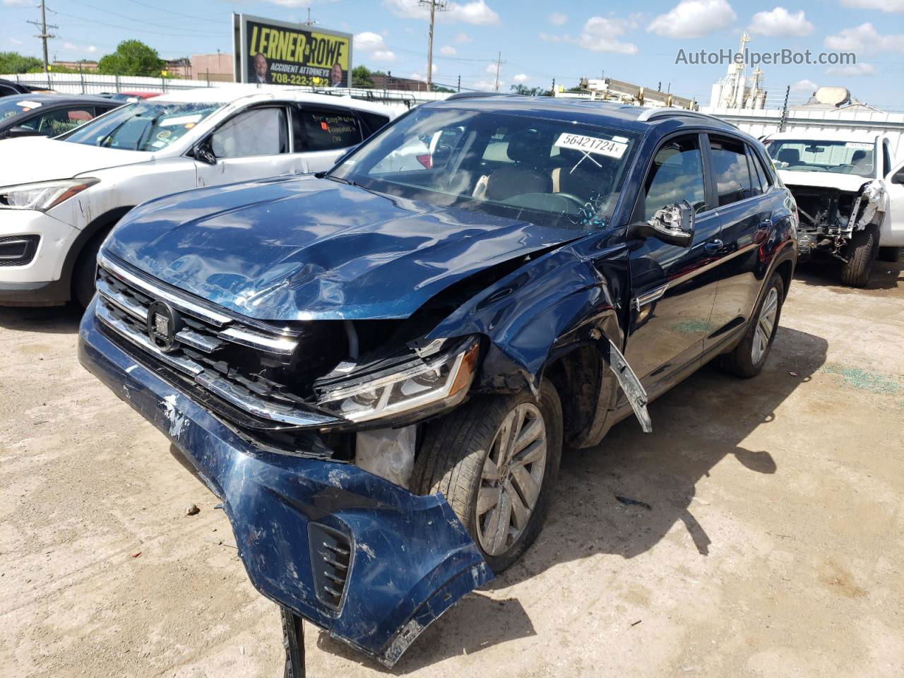 2021 Volkswagen Atlas Cross Sport Se Blue vin: 1V2HE2CAXMC204778