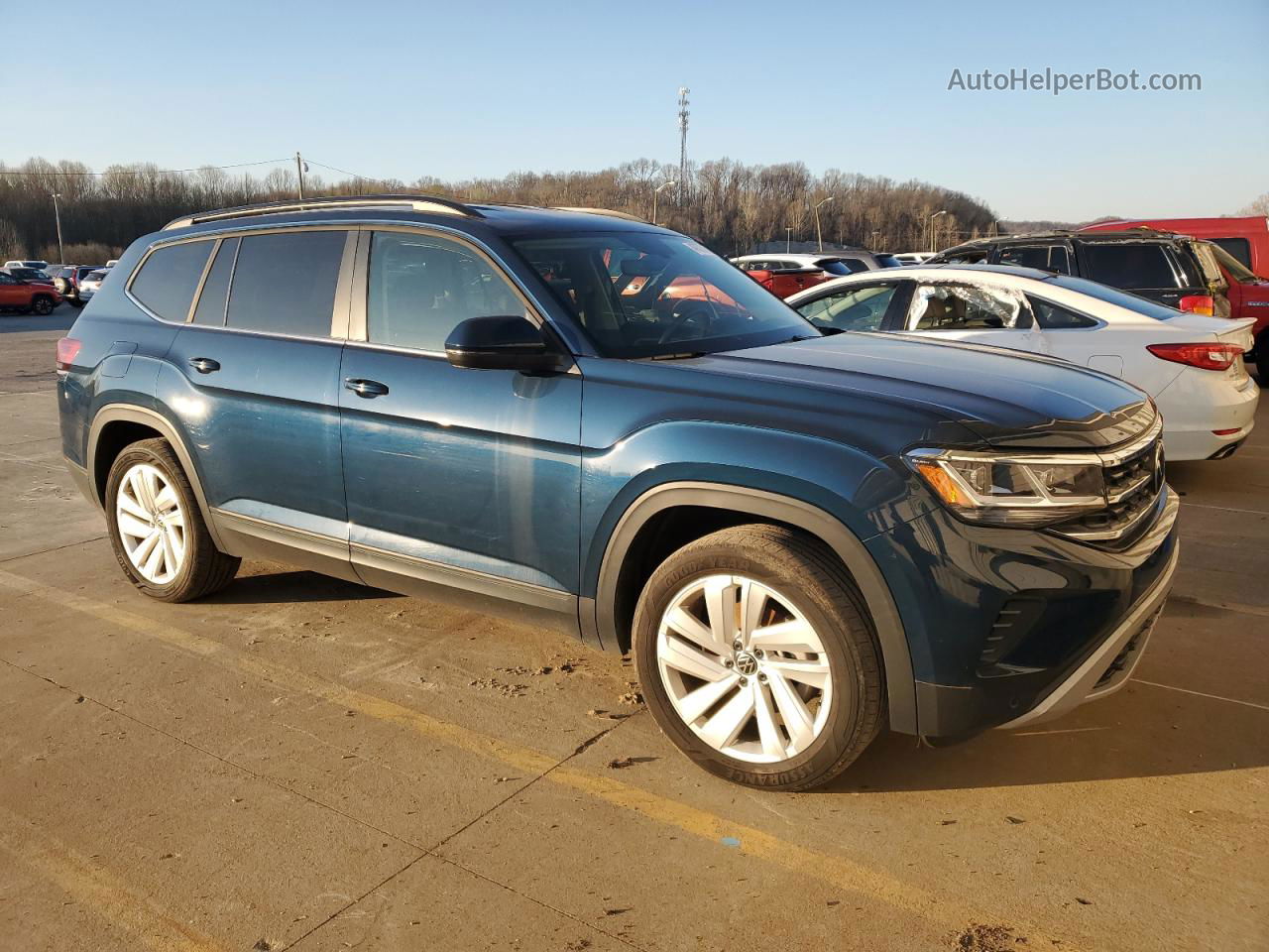 2021 Volkswagen Atlas Se Blue vin: 1V2HR2CA0MC599199