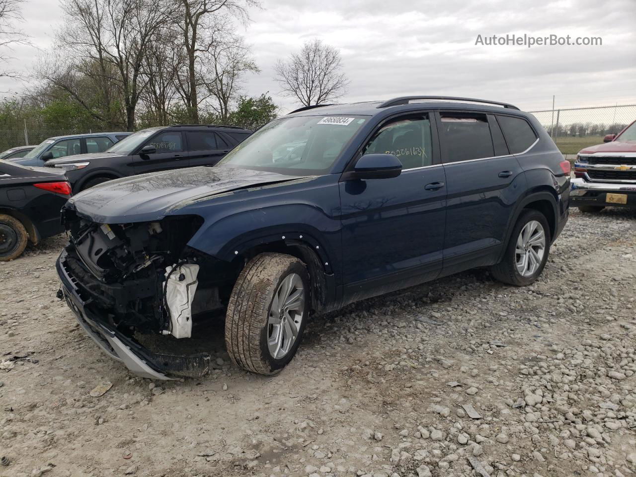 2021 Volkswagen Atlas Se Blue vin: 1V2HR2CA3MC582753