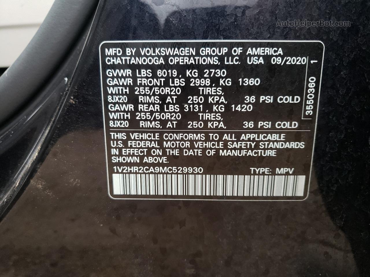 2021 Volkswagen Atlas Se Черный vin: 1V2HR2CA9MC529930