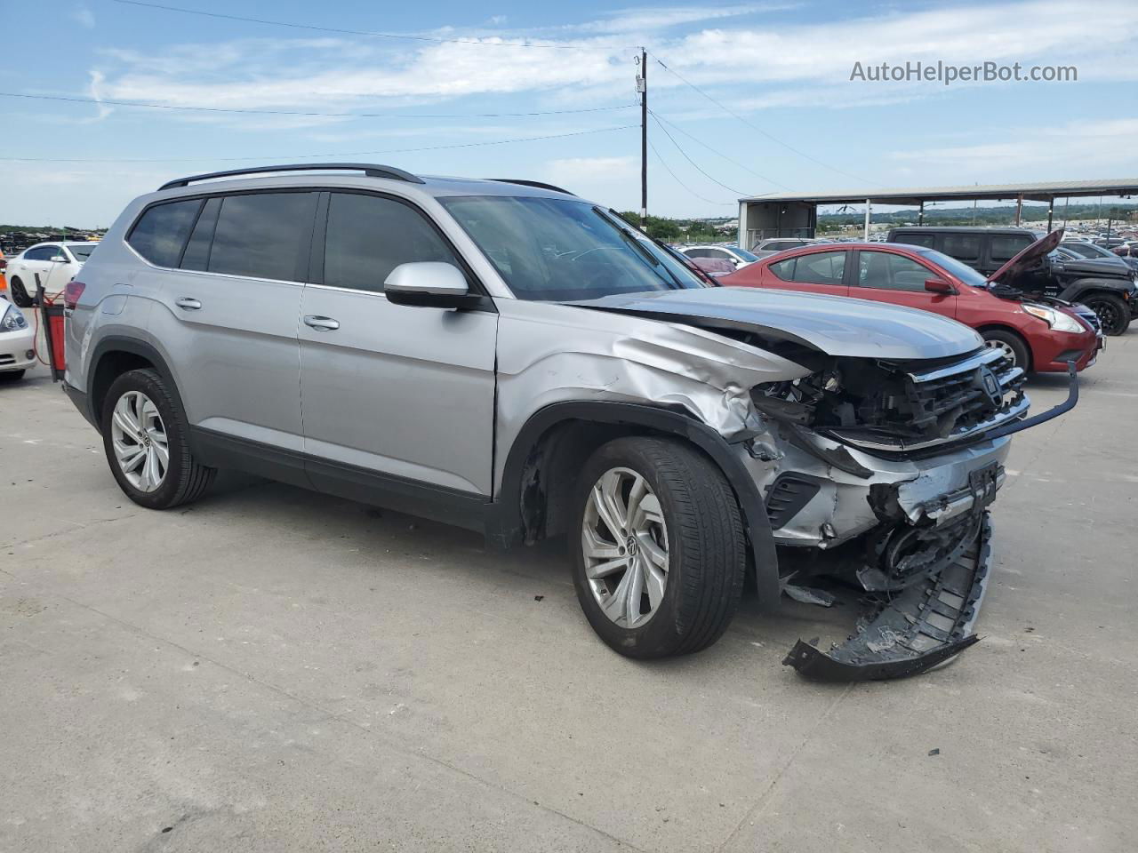 2021 Volkswagen Atlas Se Серебряный vin: 1V2JR2CA1MC518566