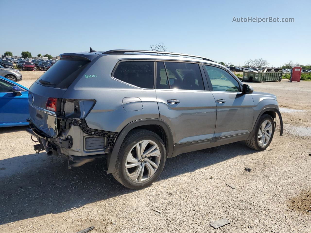 2021 Volkswagen Atlas Se Серый vin: 1V2JR2CA4MC584044