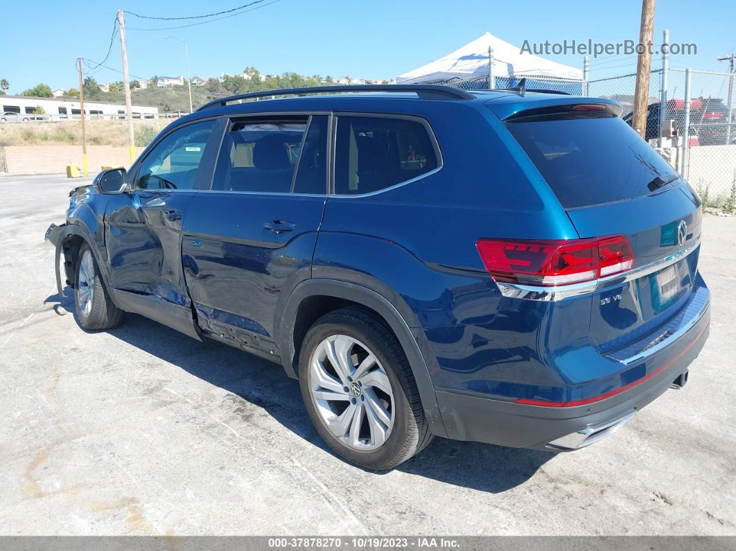 2021 Volkswagen Atlas 3.6l V6 Se W/technology Blue vin: 1V2JR2CA7MC543133