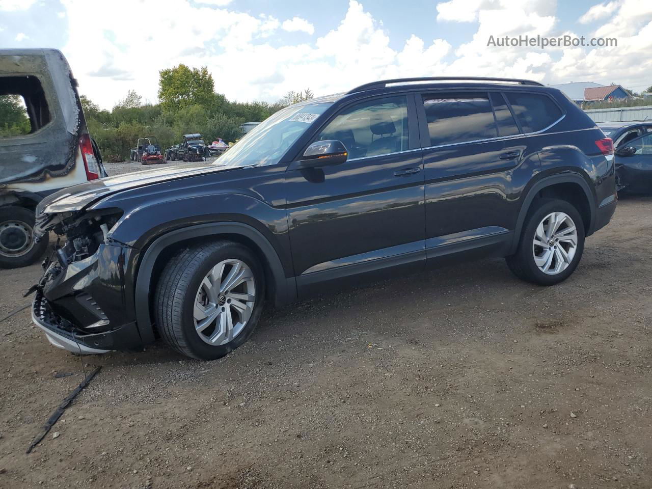 2021 Volkswagen Atlas Se Черный vin: 1V2KP2CA7MC556703