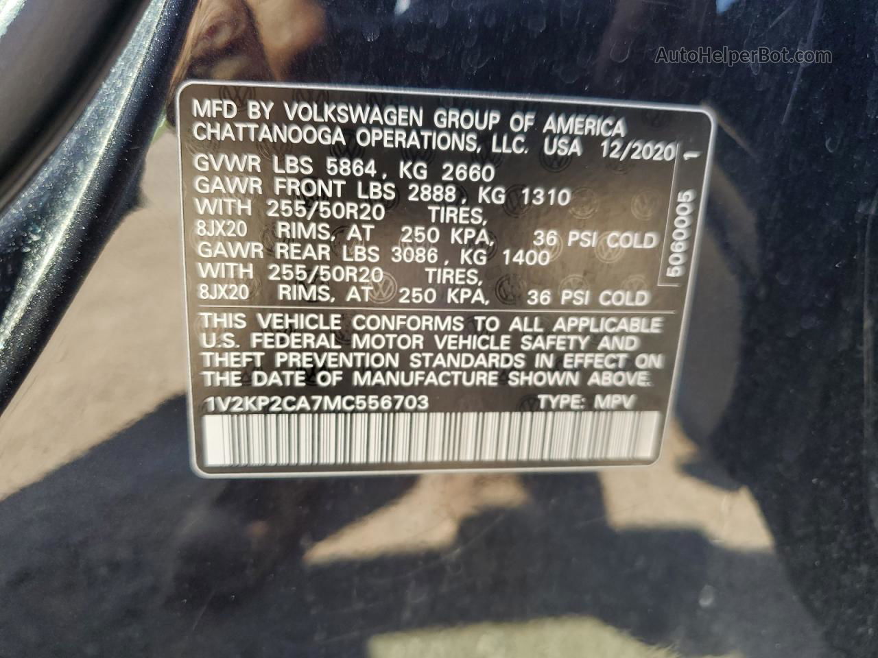 2021 Volkswagen Atlas Se Черный vin: 1V2KP2CA7MC556703