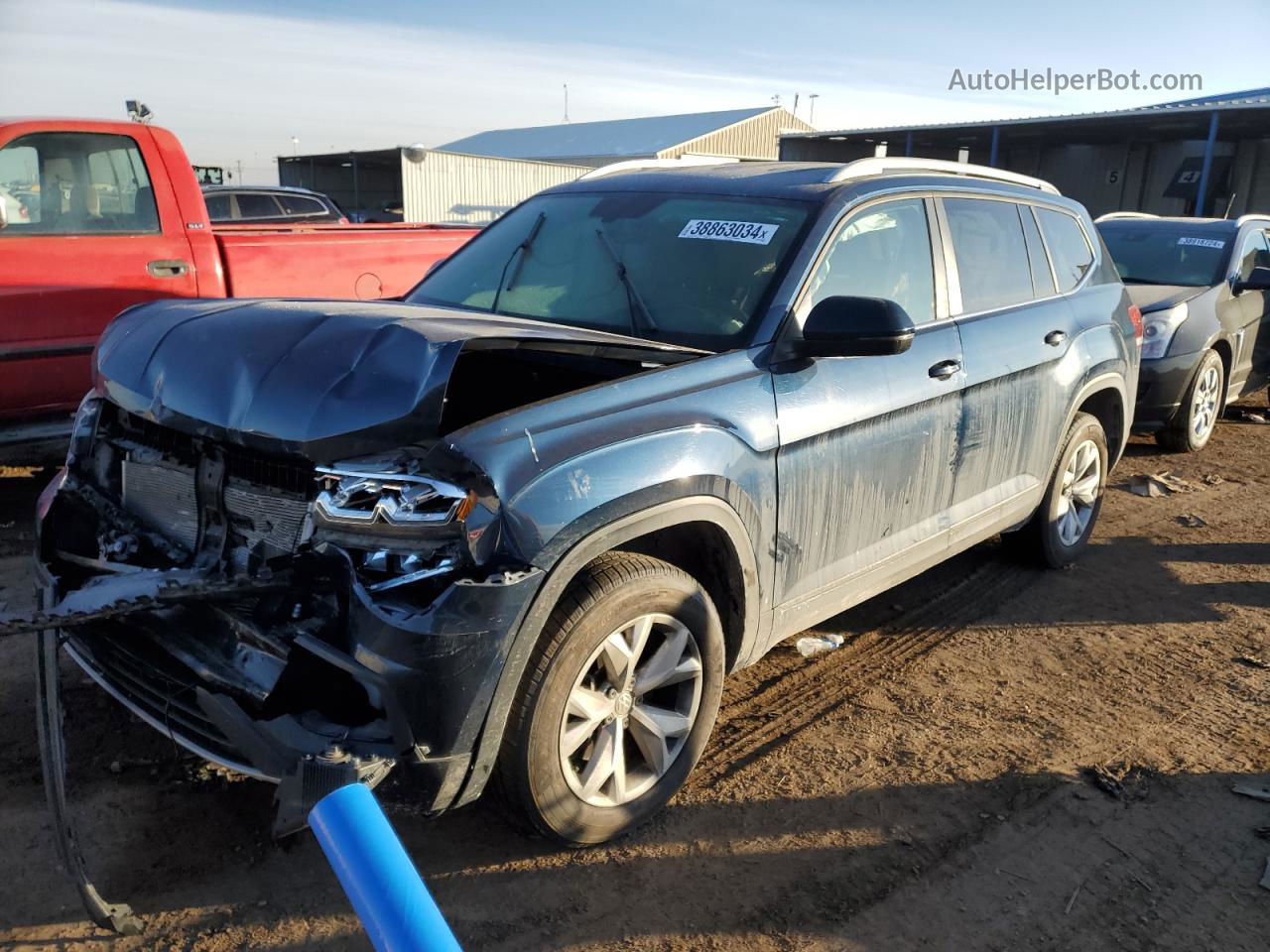 2018 Volkswagen Atlas Se Синий vin: 1V2KR2CAXJC535446