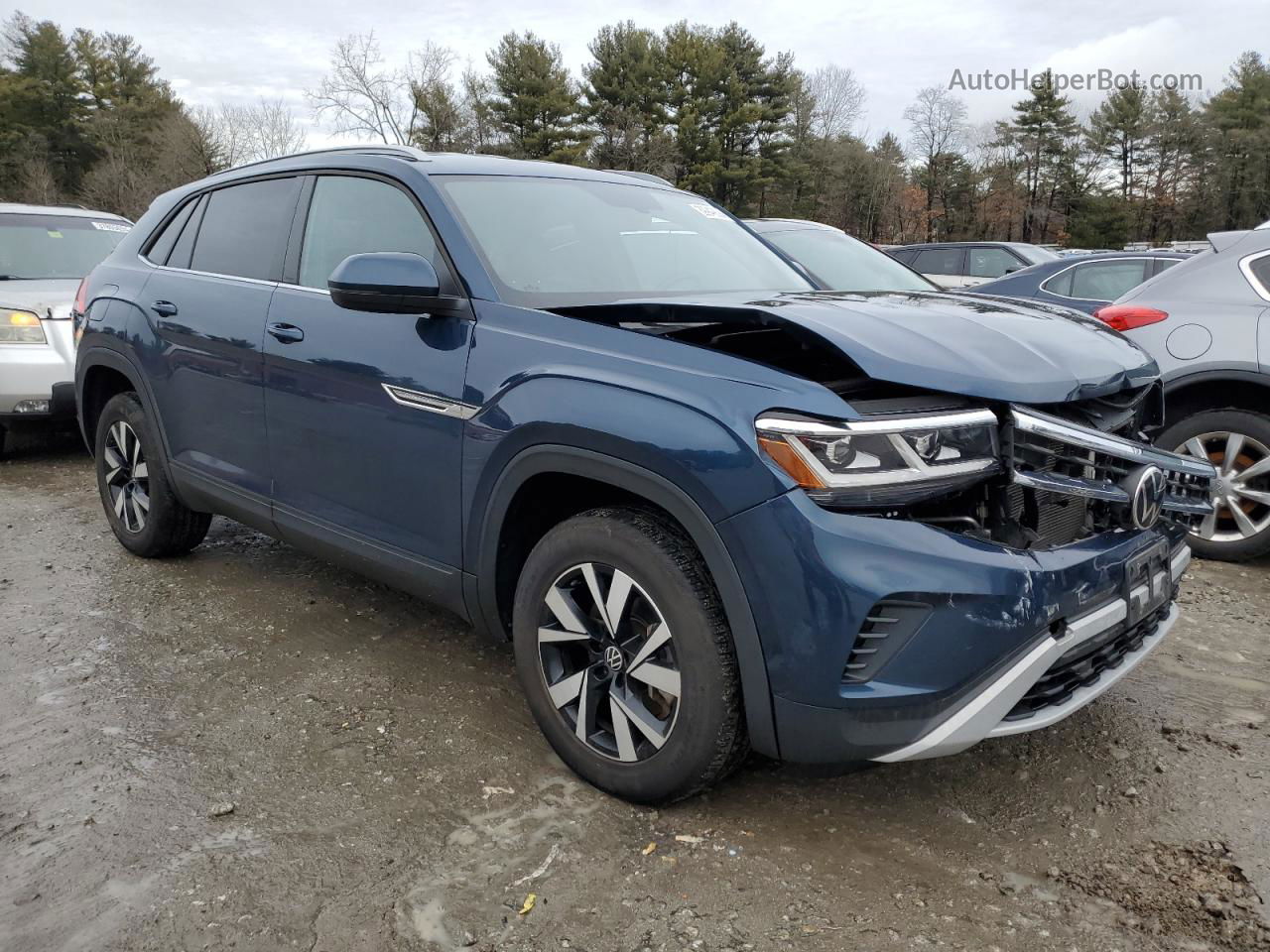 2021 Volkswagen Atlas Cross Sport Se Синий vin: 1V2LC2CA3MC227092