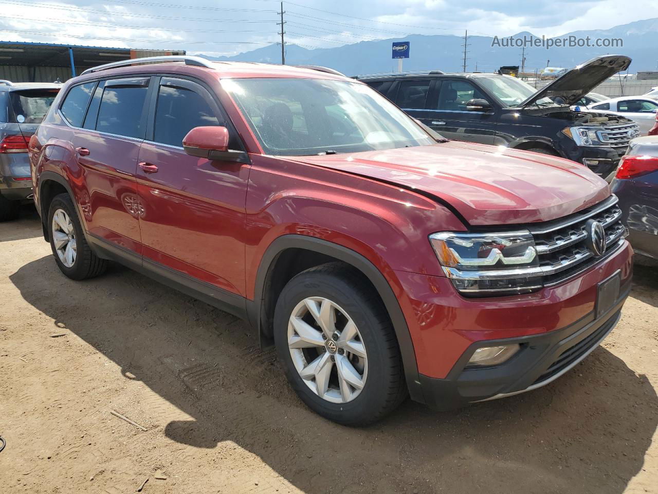 2018 Volkswagen Atlas Se Red vin: 1V2LR2CA6JC555097