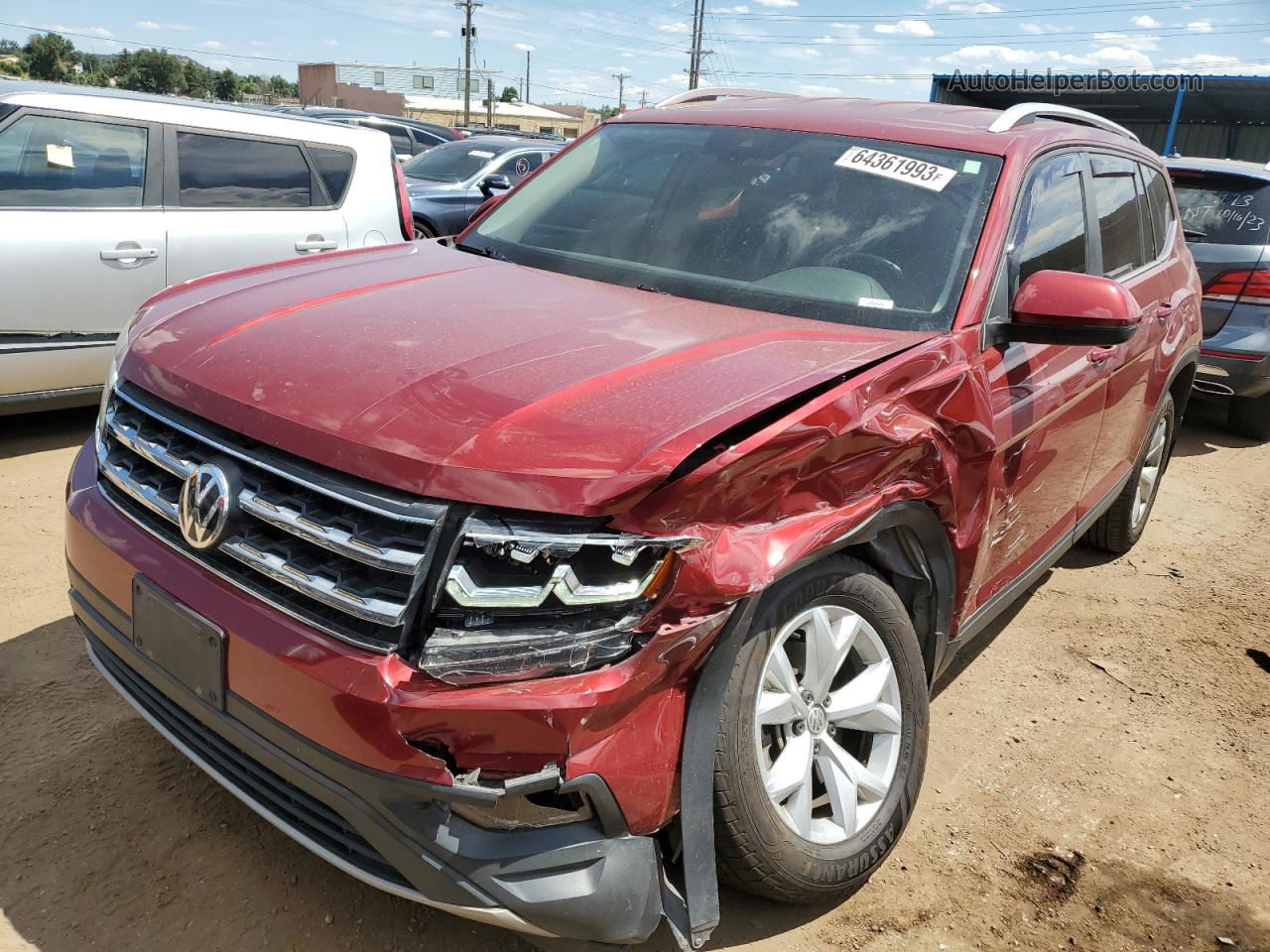 2018 Volkswagen Atlas Se Red vin: 1V2LR2CA6JC555097