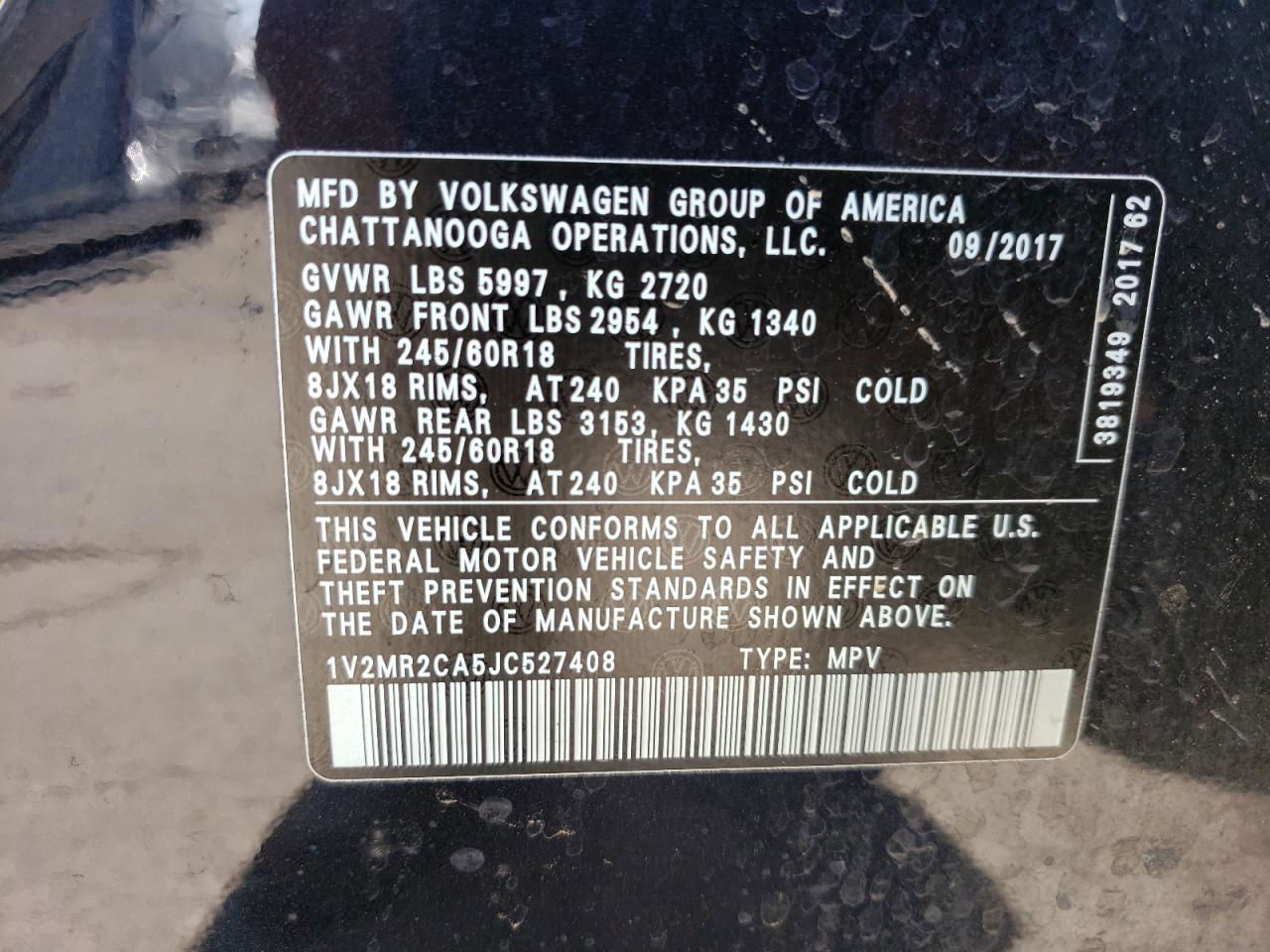 2018 Volkswagen Atlas Sel Черный vin: 1V2MR2CA5JC527408