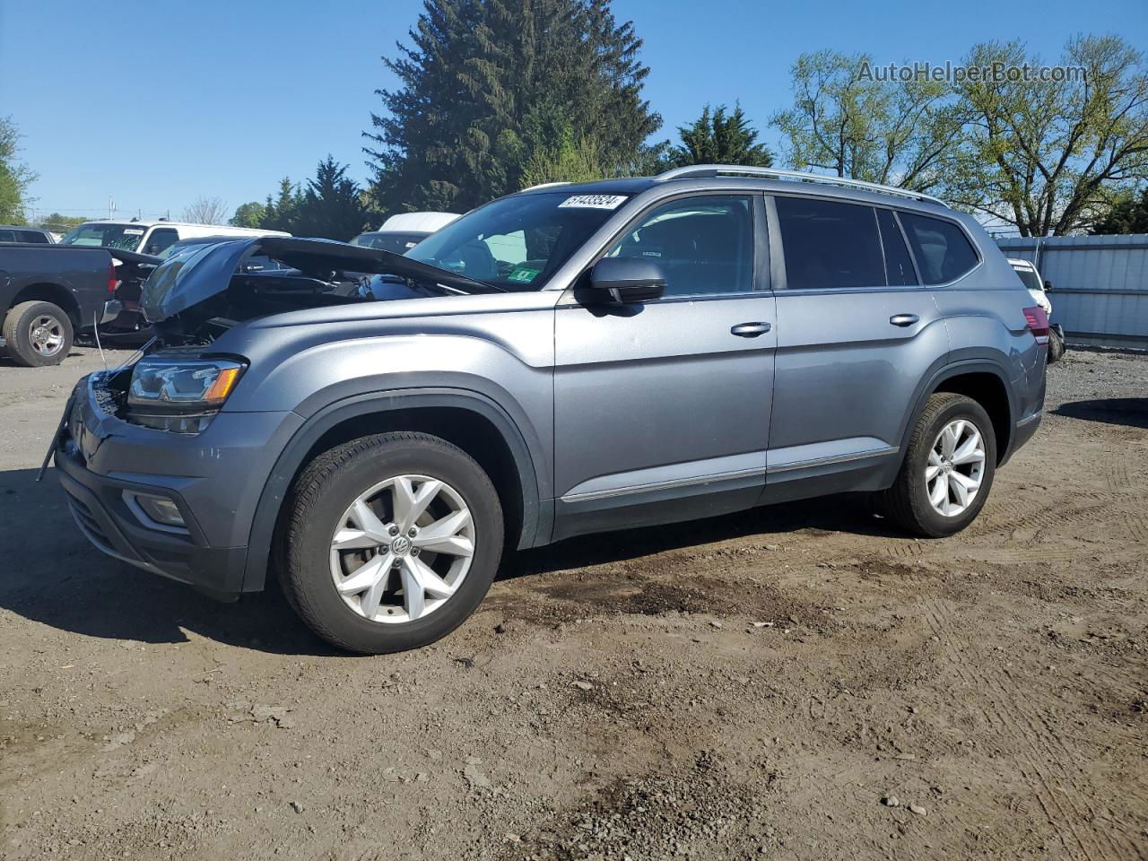 2018 Volkswagen Atlas Sel Gray vin: 1V2MR2CA7JC561043