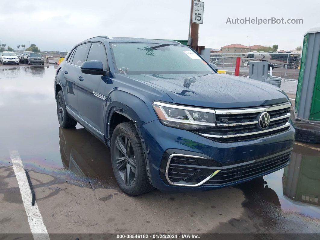 2021 Volkswagen Atlas Cross Sport 3.6l V6 Se W/technology R-line Blue vin: 1V2PE2CA5MC235951