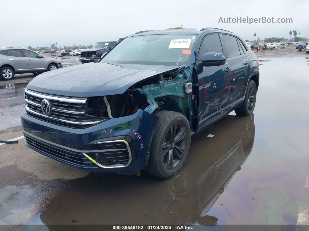 2021 Volkswagen Atlas Cross Sport 3.6l V6 Se W/technology R-line Синий vin: 1V2PE2CA5MC235951