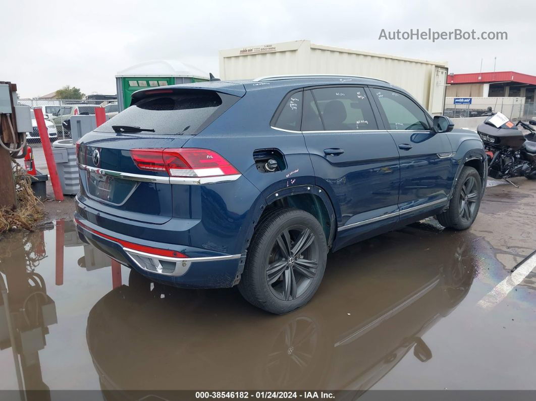 2021 Volkswagen Atlas Cross Sport 3.6l V6 Se W/technology R-line Blue vin: 1V2PE2CA5MC235951