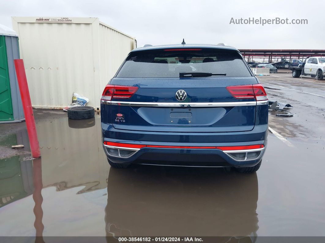 2021 Volkswagen Atlas Cross Sport 3.6l V6 Se W/technology R-line Blue vin: 1V2PE2CA5MC235951