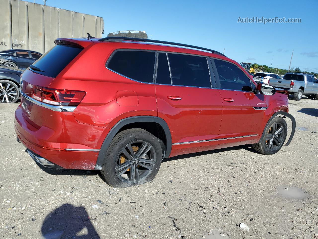 2021 Volkswagen Atlas Se Red vin: 1V2PR2CA3MC565348