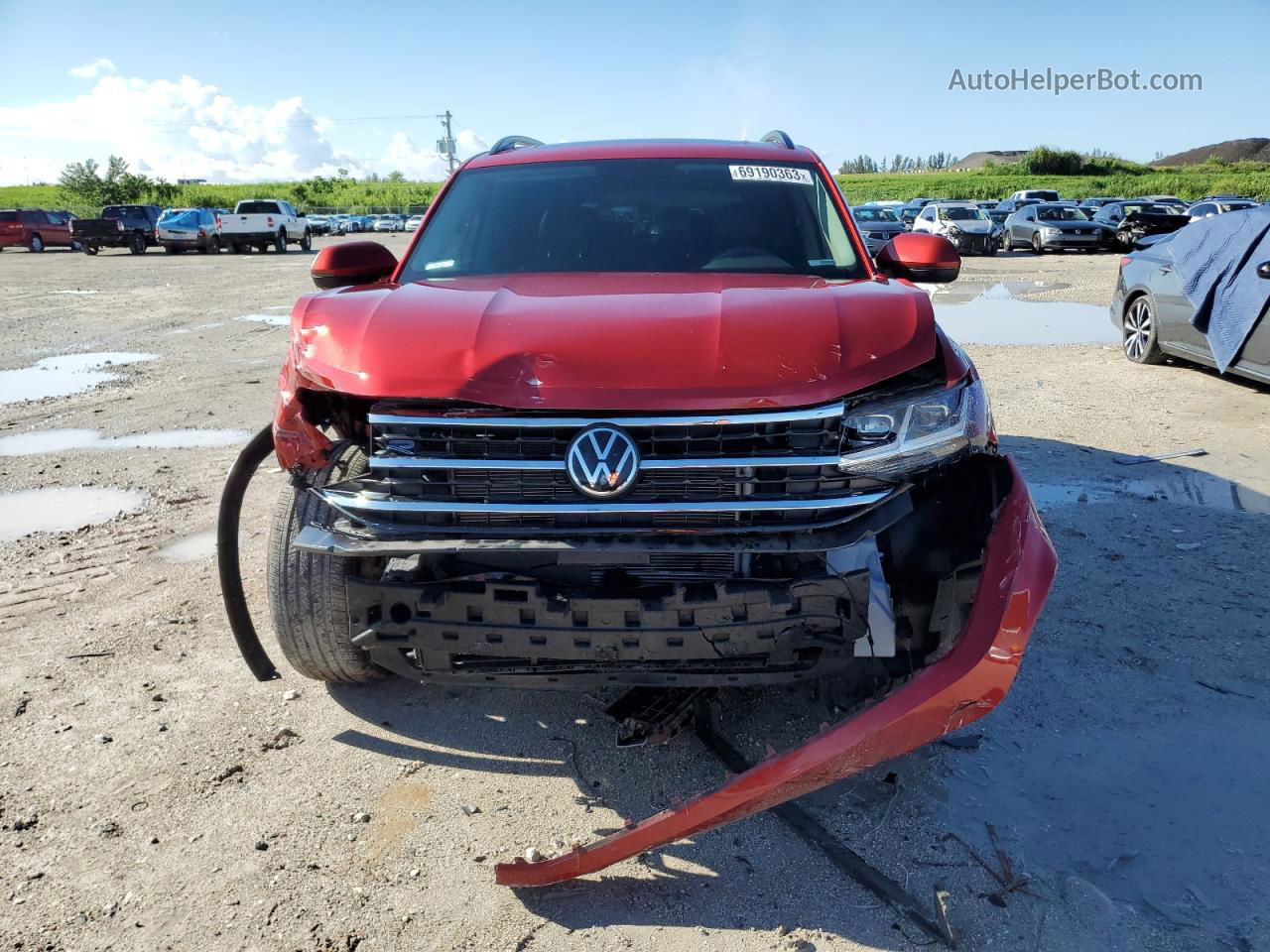 2021 Volkswagen Atlas Se Красный vin: 1V2PR2CA3MC565348