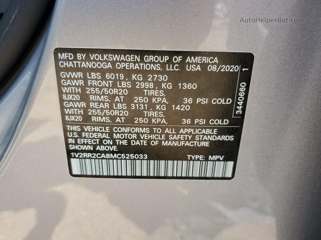 2021 Volkswagen Atlas Se Серый vin: 1V2RR2CA8MC525033