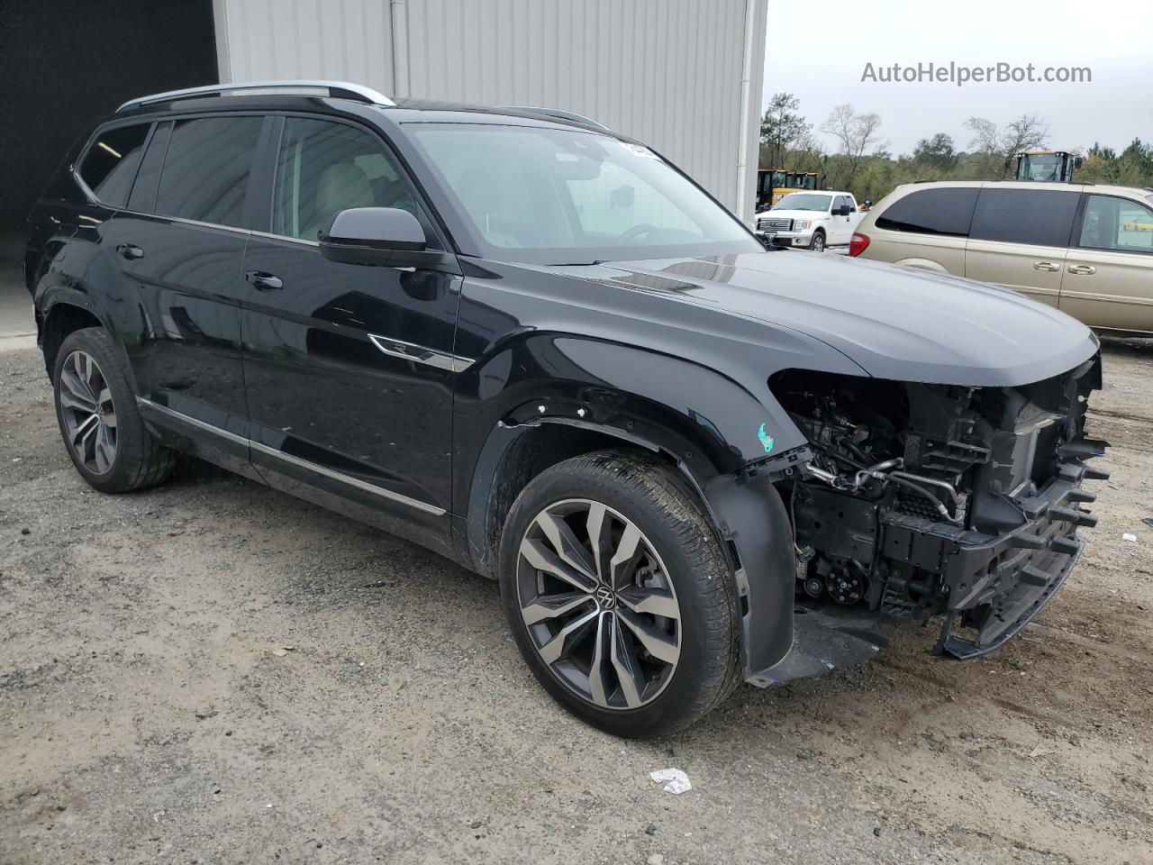 2021 Volkswagen Atlas Sel R-line Черный vin: 1V2SR2CA9MC572735