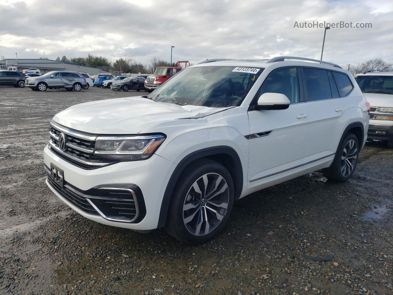 2021 Volkswagen Atlas Sel R-line White vin: 1V2SR2CAXMC581492