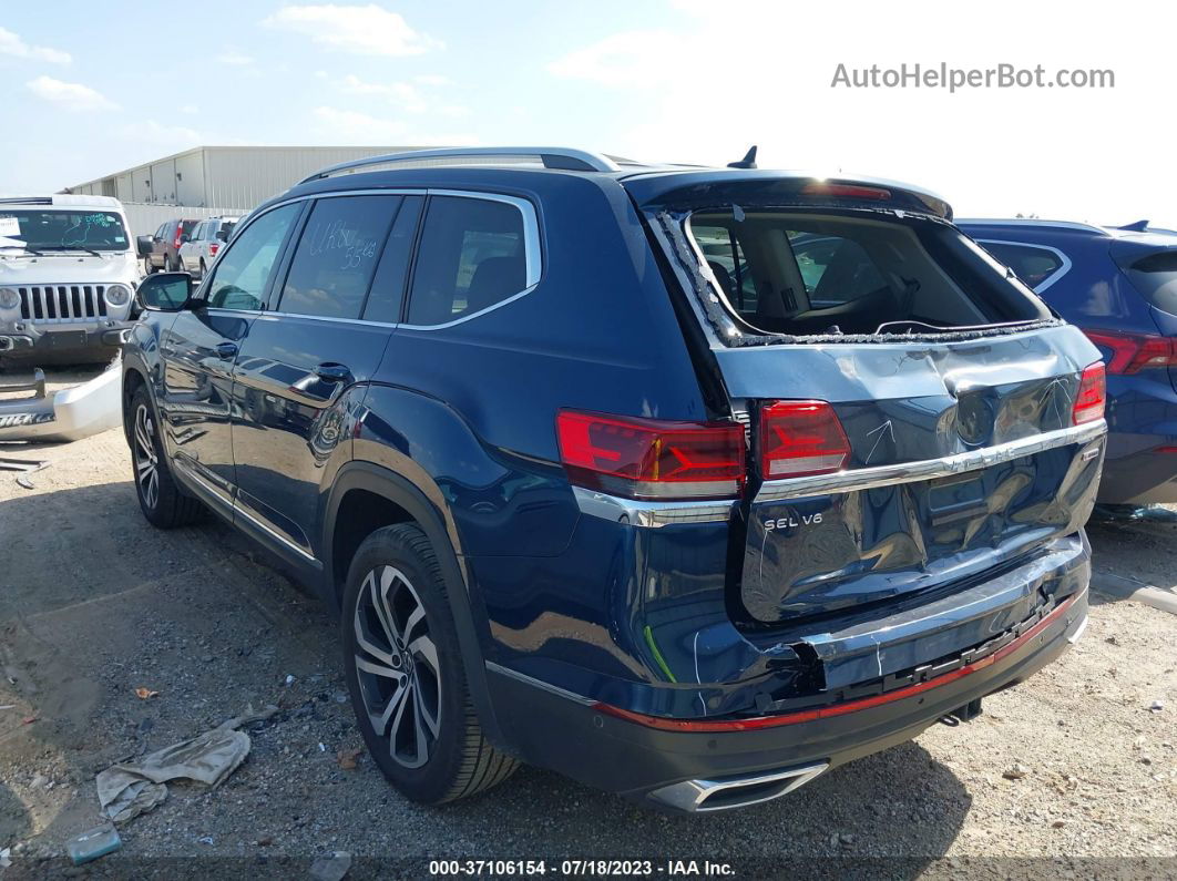 2021 Volkswagen Atlas 3.6l V6 Sel Premium Blue vin: 1V2TR2CA1MC521069