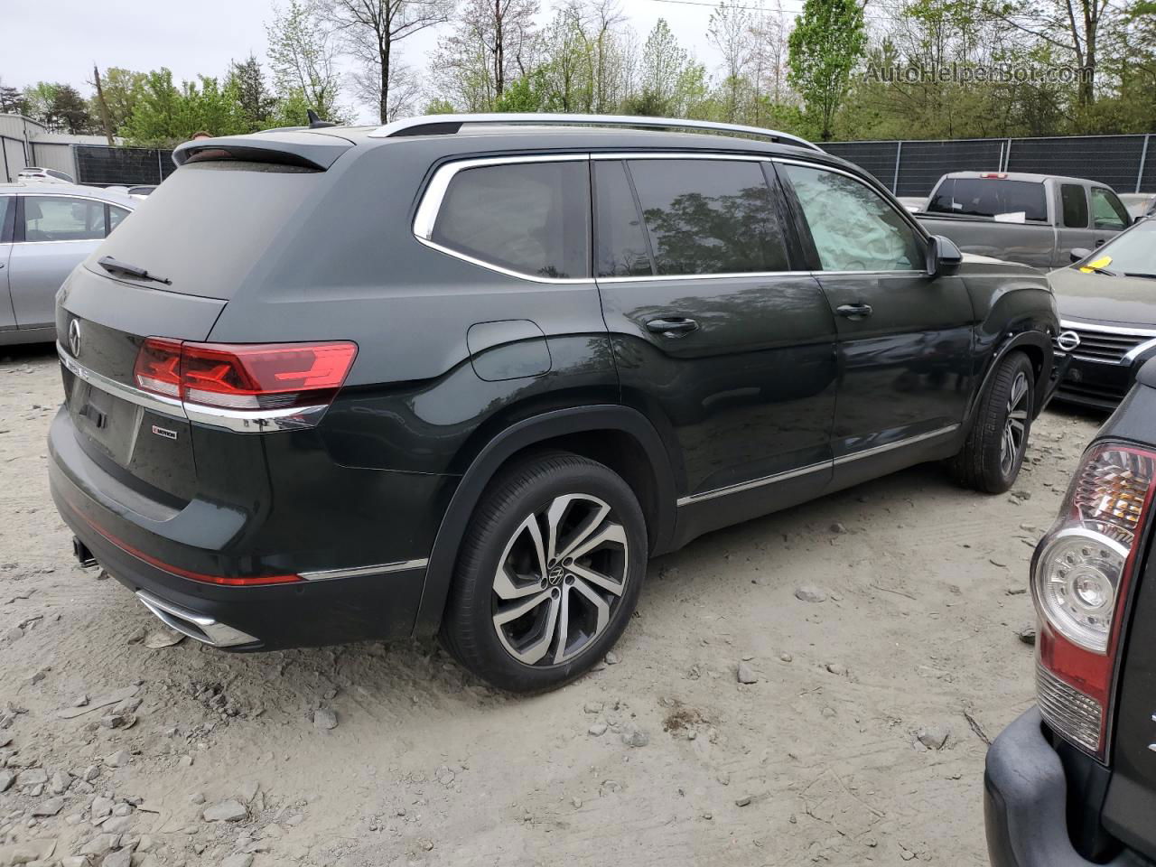 2021 Volkswagen Atlas Sel Premium Зеленый vin: 1V2TR2CA5MC500399